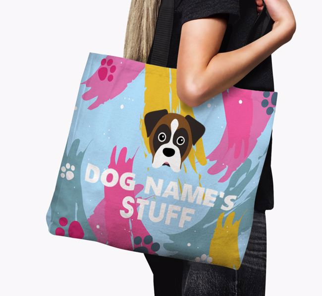 Paint Splatter: Personalized {breedFullName} Canvas Bag